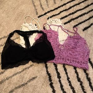 Set of three large bralettes